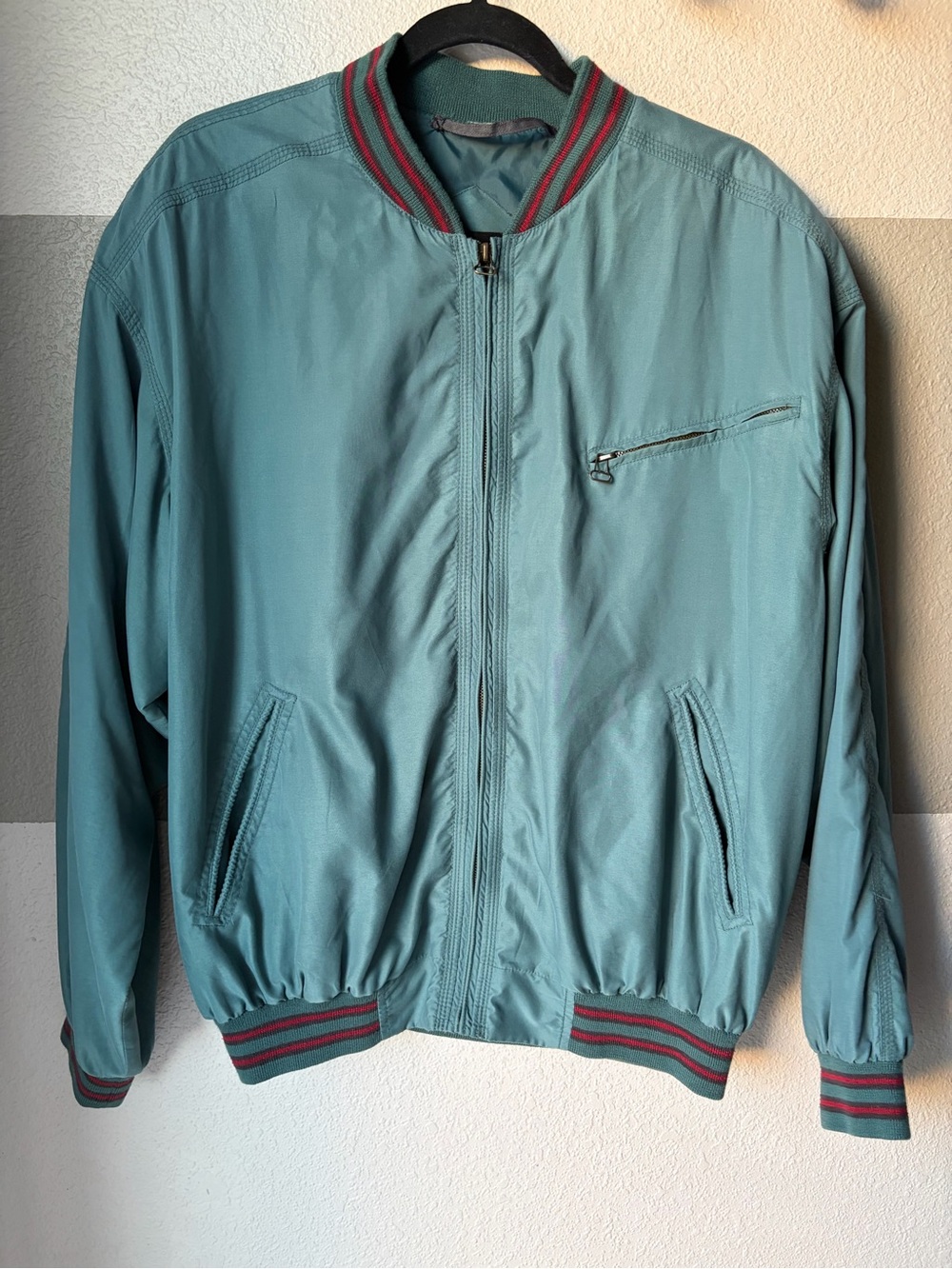 Jean Legalli Collection Men’s 2XL Vintage Green Full Zip Windbreaker Jacket
